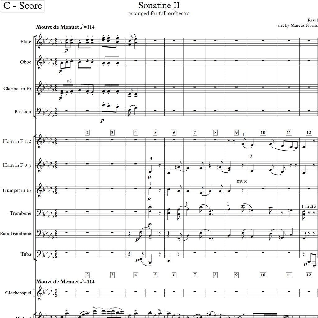 Ravel Sonatine II (arranged for Orchestra) [Sheet Music]